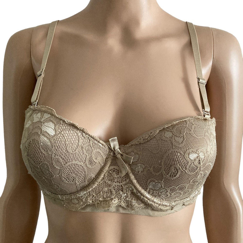 Tracy Bra Womens 36B Lace Nude Brown Beige